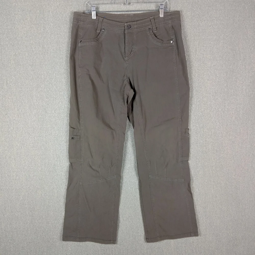 KÜHL Cargo Hiking Pants Womens Size 14 Regular Gray Taupe Outdoor Gorpcore
